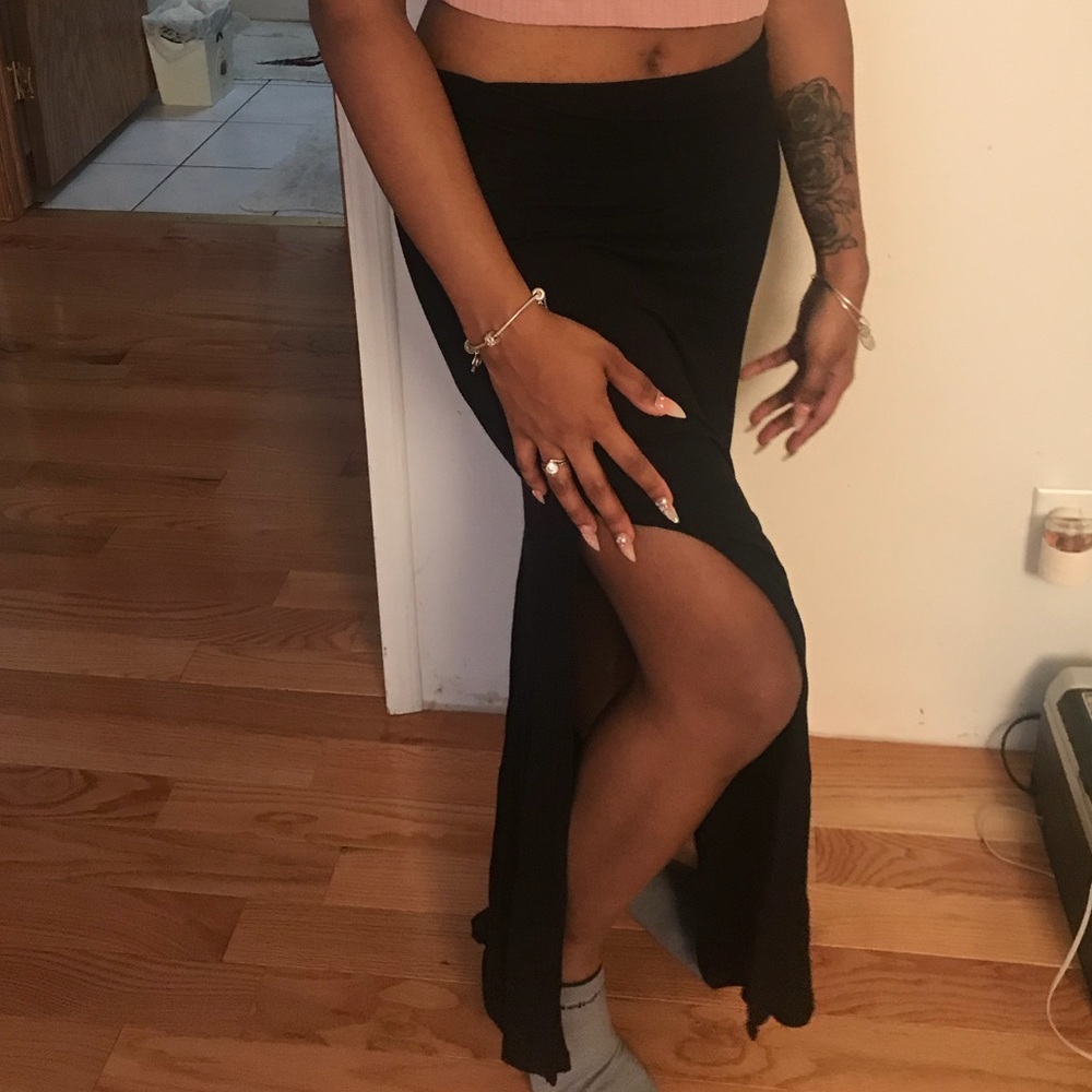 Black maxi skirt